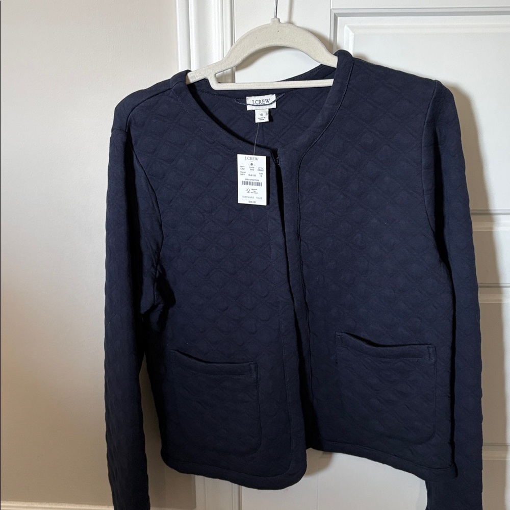 Nwt J. Crew Dark Blue Quilted Jacket swestshirt